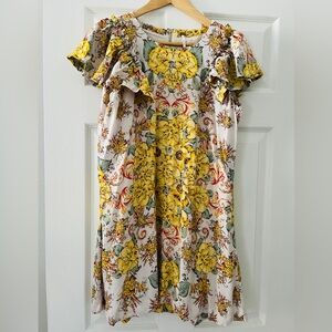 Free People Yara Printed Mini dress in the Tea Combo colorway. SP -Med